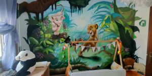 mural habitacion rey leon simba novia